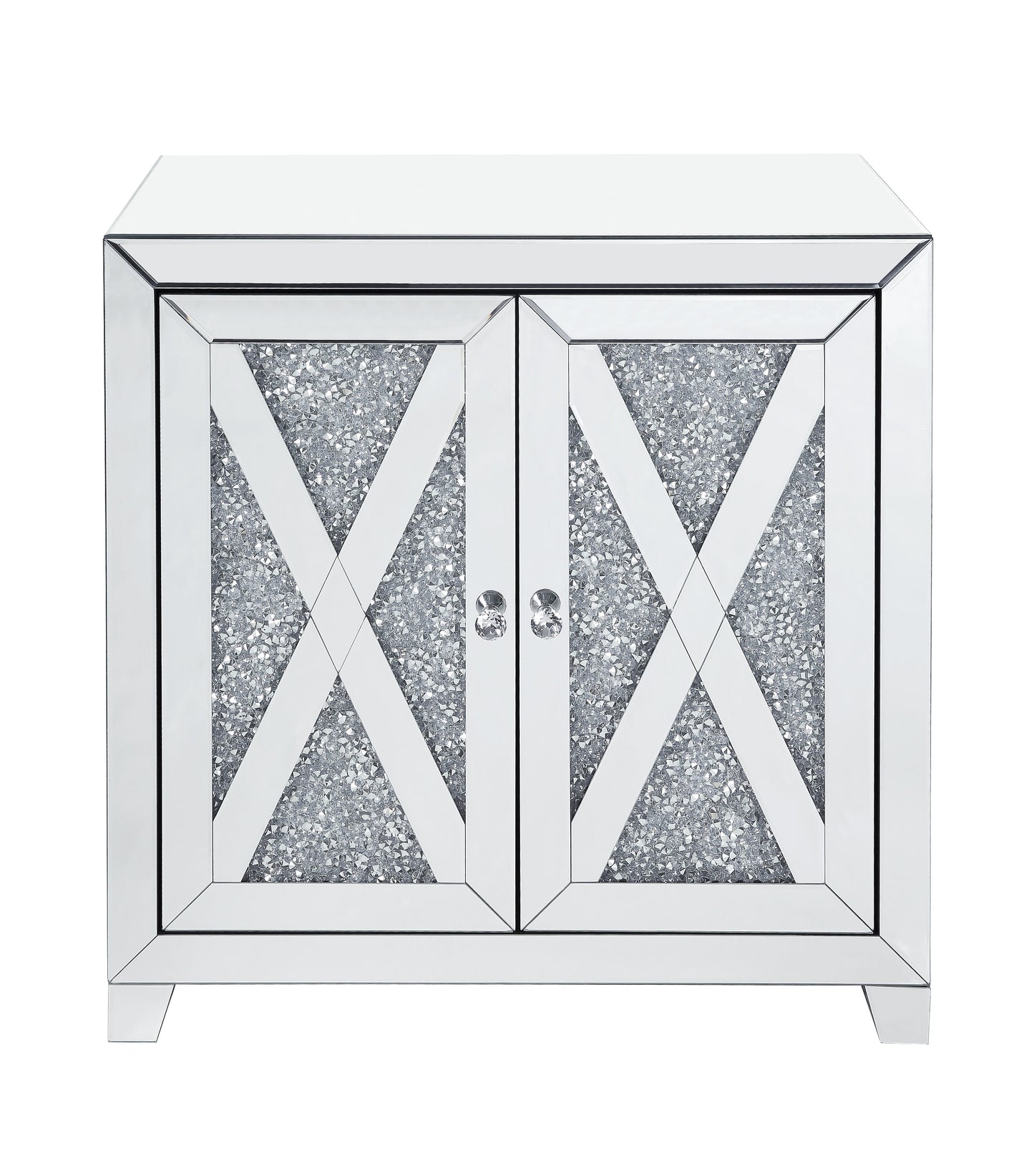 Noralie Mirrored & Faux Diamonds Console Cabinet