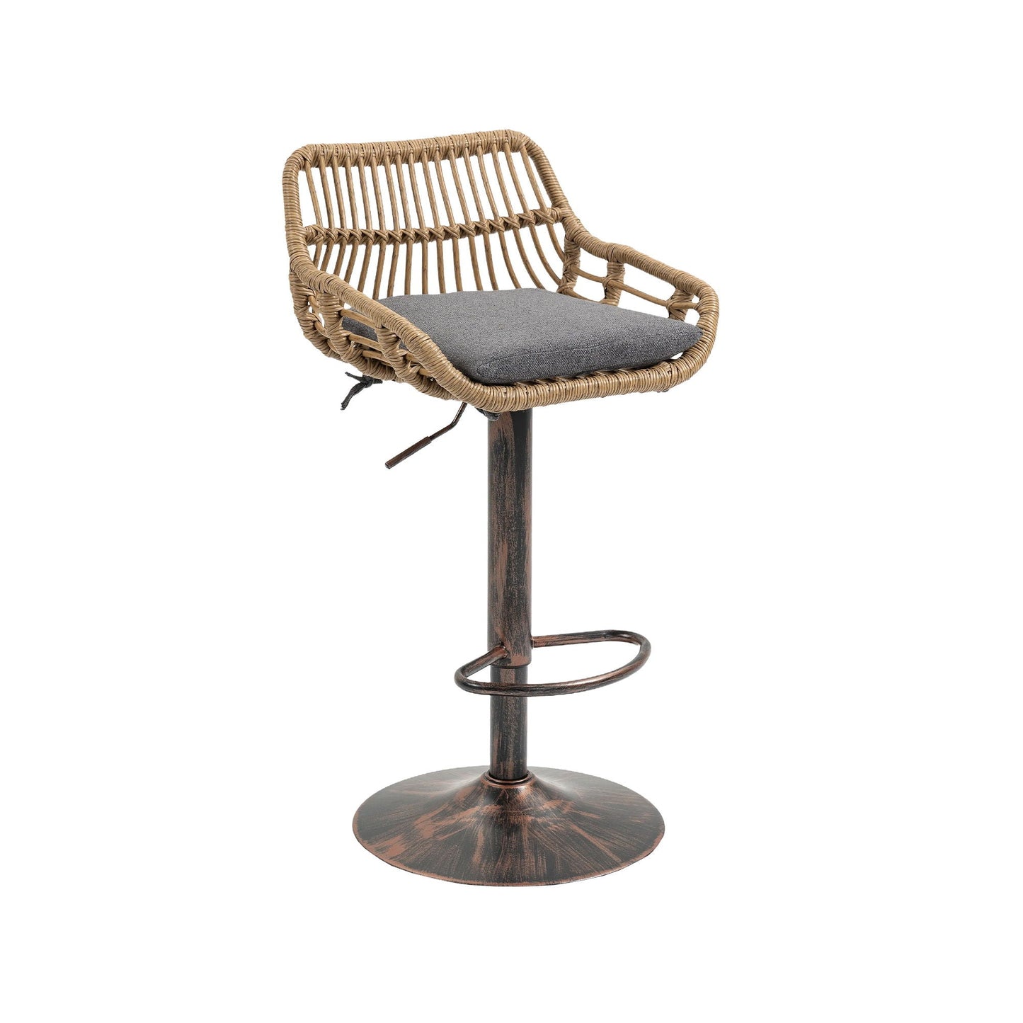 Modern Swivel Bar Stools Adjustable Counter Chairs With Footrest (Set of 2)