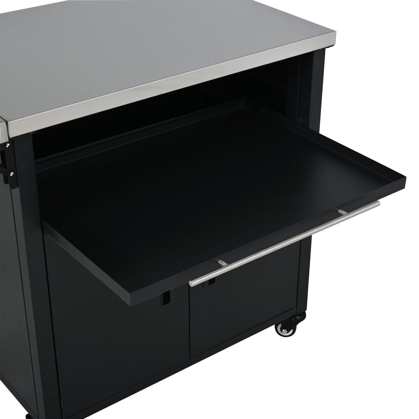 Foldable Outdoor Prep Station BBQ Cart Patio Dining Cart