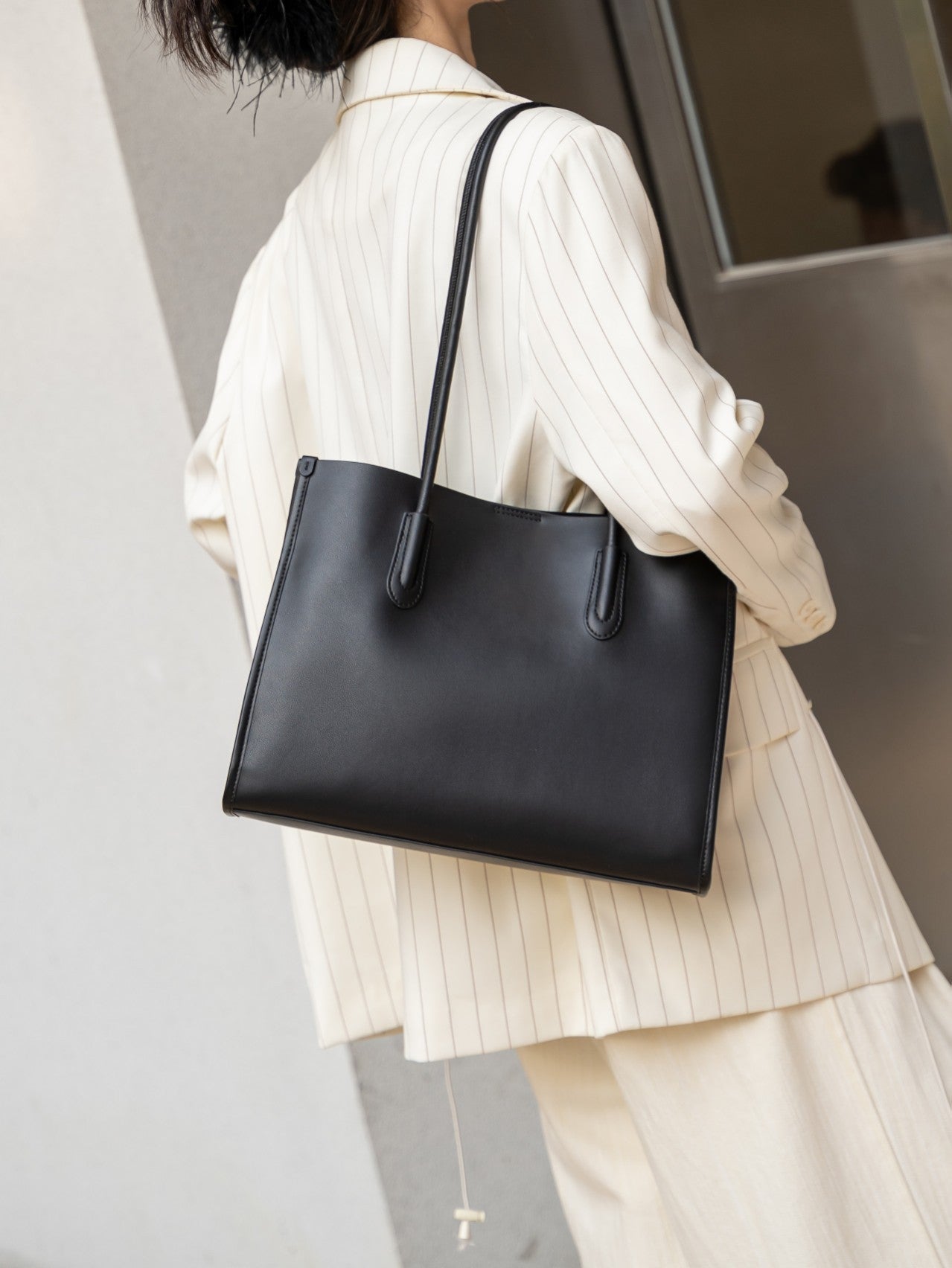 Baidii Leather Women's Bag 2025 New Commuter Tote High-End Large Capacity Cowhide Shoulder Handbag