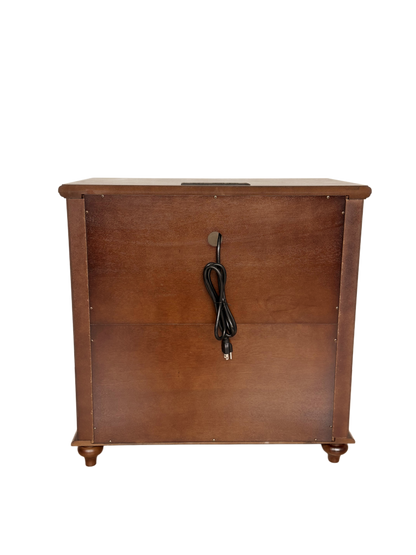 28" Nightstand with Charging Station, Rustic