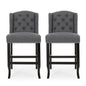 Vienna Fabric Tufted Counter Stool With Nailhead Accents (Set of 2)