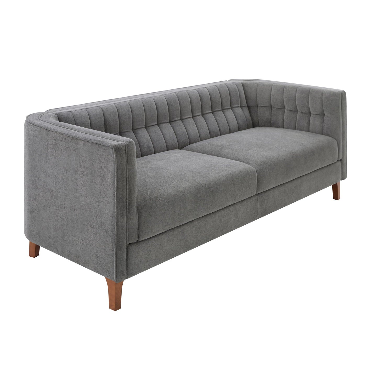 Modern 3 Seater Sofa Upholstered Couch with Curved Armrests