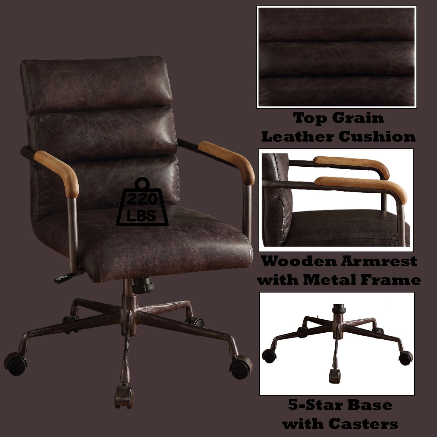 Harith Retro Top Grain Office Chair