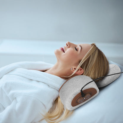 3 In 1 Neck Massager Pillow With Vibration Heating Therapy Airbag Stretching Memory Foam Fillings Ergonomic Cervical Massager With Portable Storage Ba