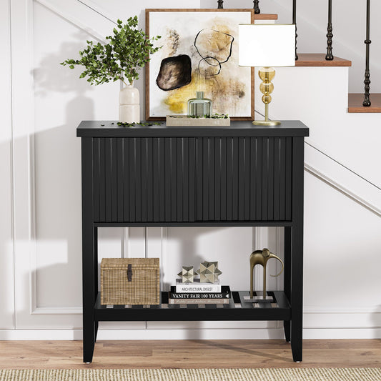31.5" Entryway Console Table with Sliding Drawer Doors
