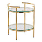 Rhonda - Contemporary / Glam Side Table - Gold / Clear