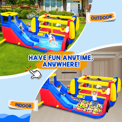 7 in 1 Inflatable Slide Water Park for Kids