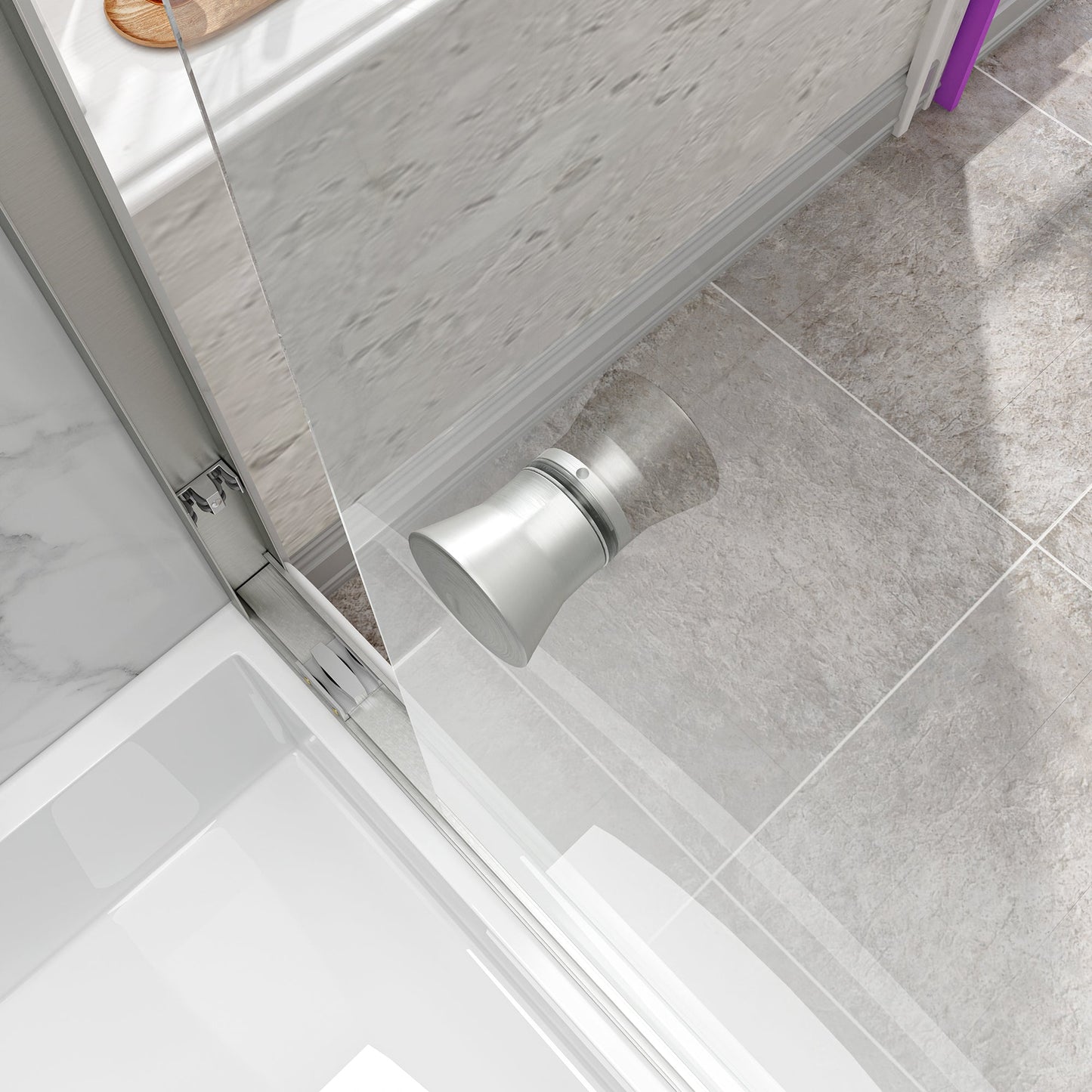 55-60" W x 60" H Brushed Nickel Double Bypass Sliding Shower Door