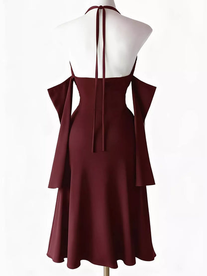 Halter Neck High-Slit Bodycon Dress
