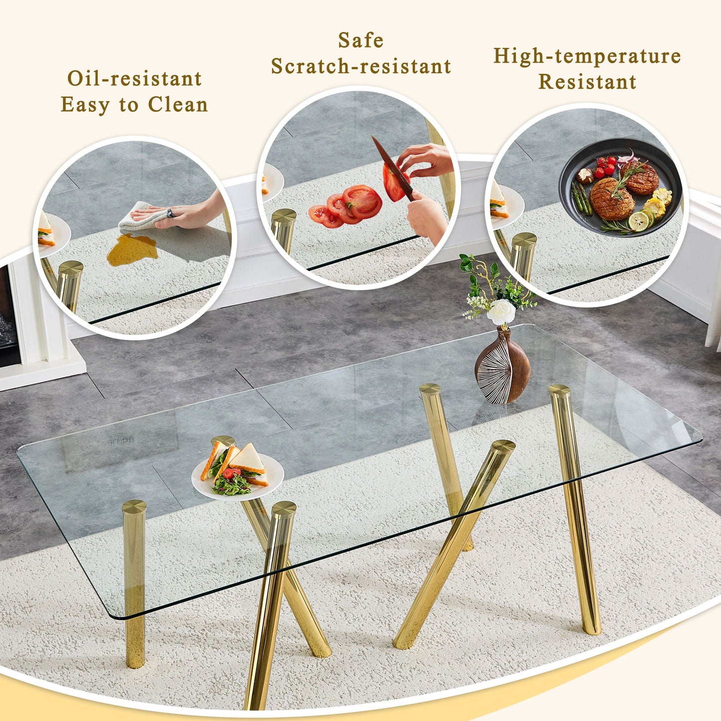 Dining Table With Transparent Surface