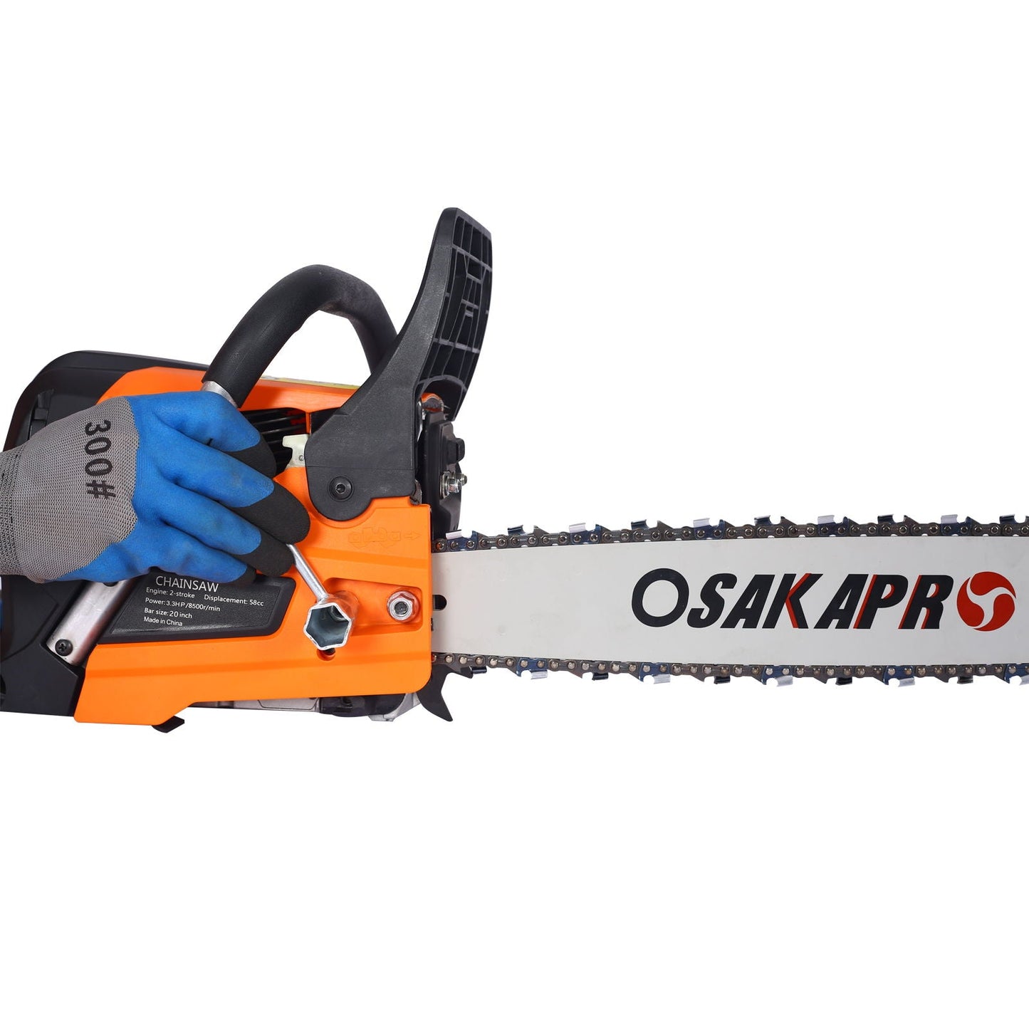 58Cc Gasoline Chainsaw 20" For Tree And Wood Cutting Epa Compliant - Orange