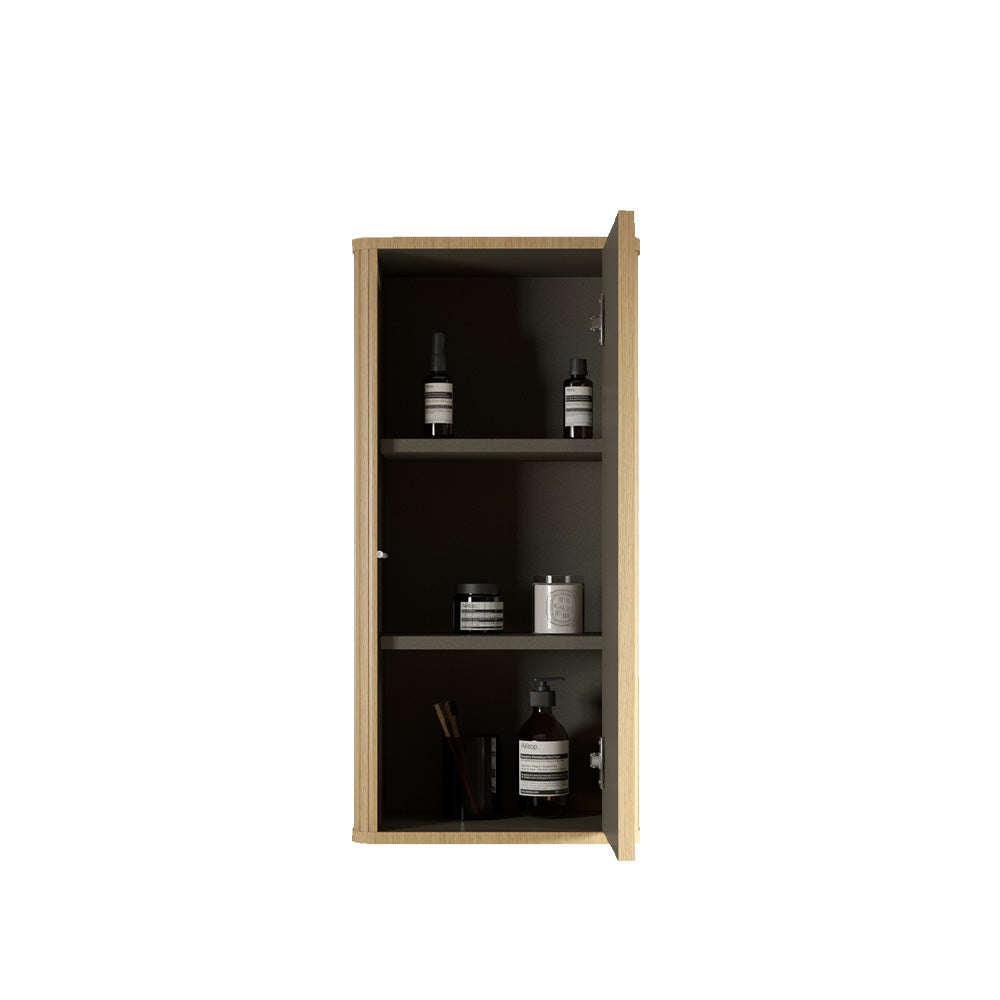 Floating Side Cabinet with Chic Striped Textures