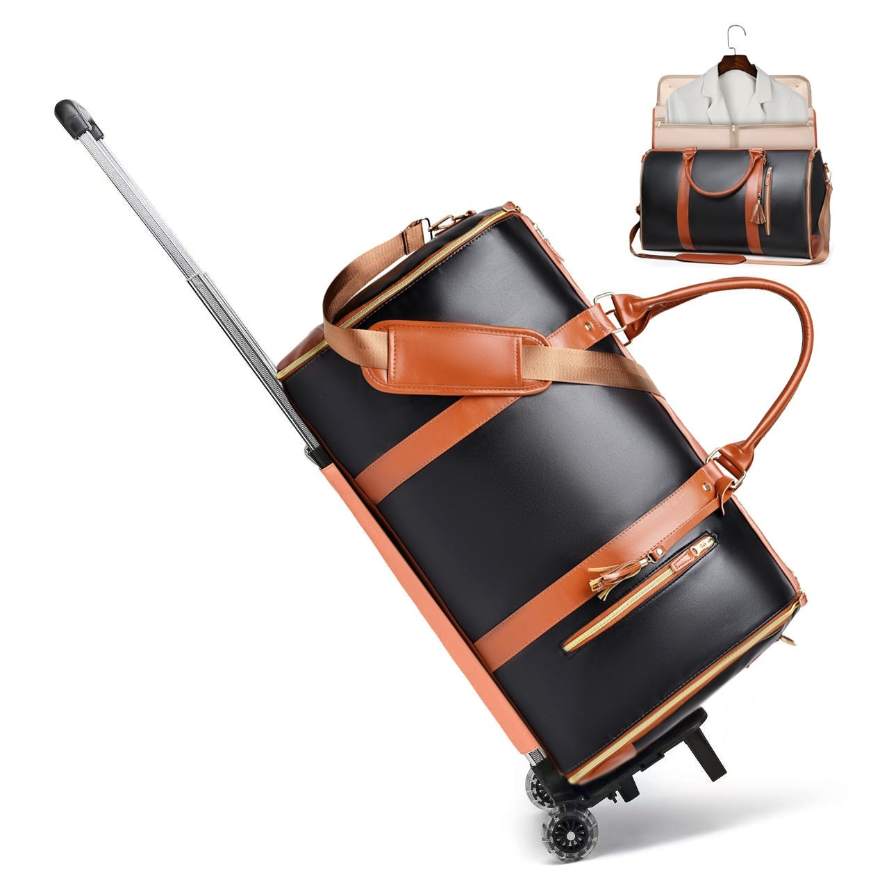 Ladies' Folding Suit Travel Bag PU Hand Luggage