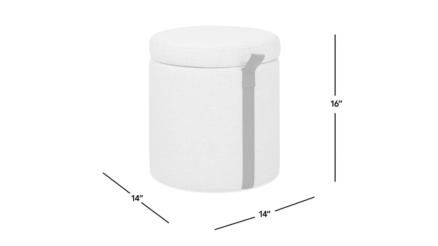 Brandy - Round Upholstered Storage Ottoman With Accent