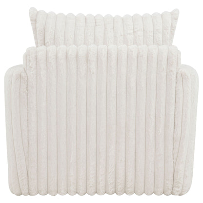 Sarco Corduroy Upholstered Swivel Accent Arm Chair Ivory
