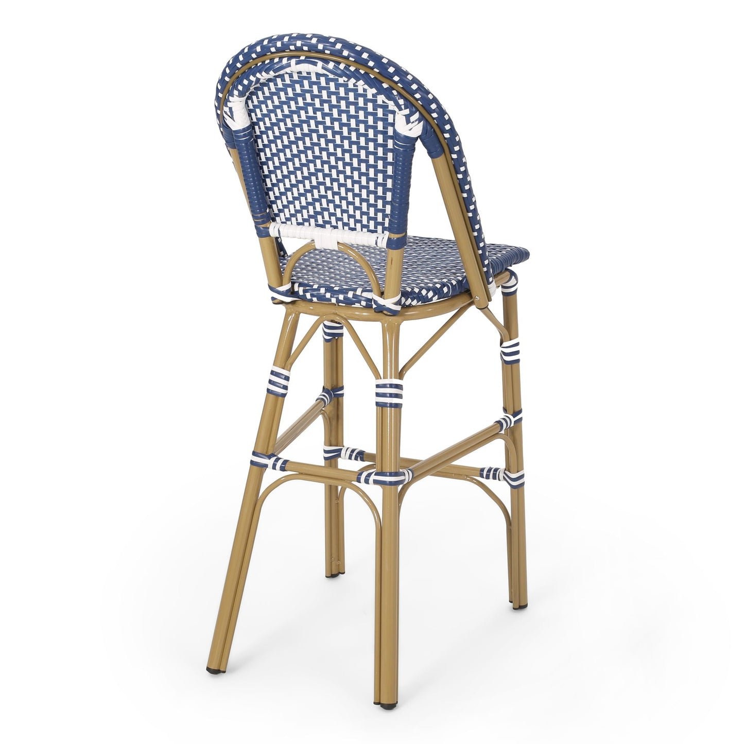 Outdoor PE Rattan French Barstool Set