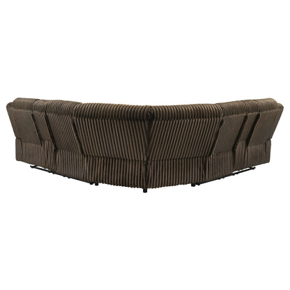 Atkinson Upholstered Reclining Sectional Sofa Chocolate