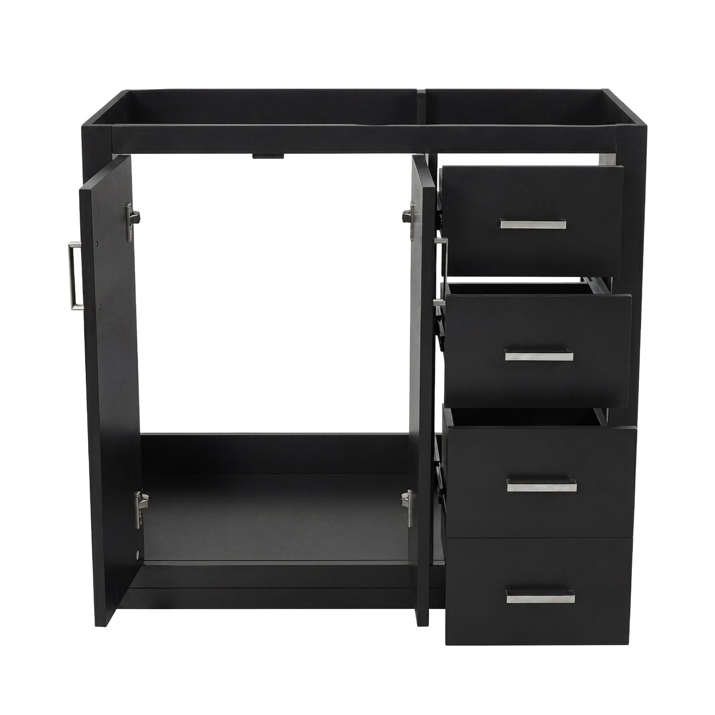 Retro Style Bathroom Vanity, 3 Drawers & Soft Closing Doors