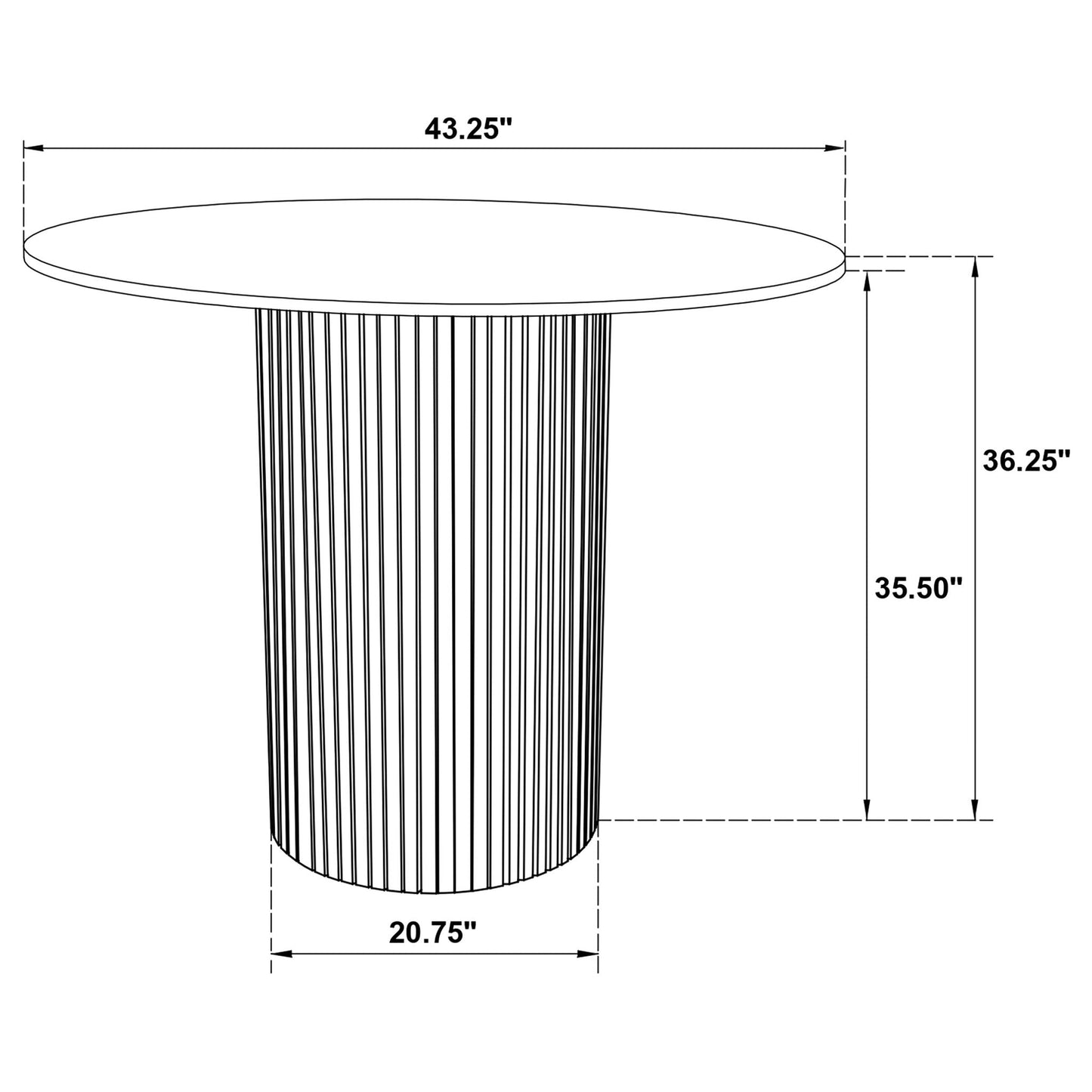 Hamlyn 43-inch Round Wood Counter Height Dining Table Black