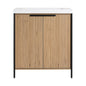 Modern Freestanding Bathroom Vanity With Resin Sink & Soft Close Cabinet Doors