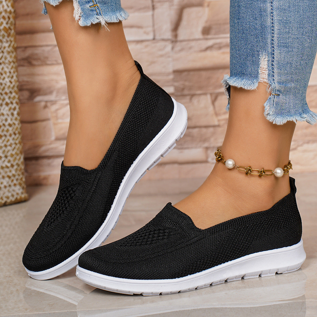 Flyknit Shoes Casual Loafers Foreign Trade  Soft Soles