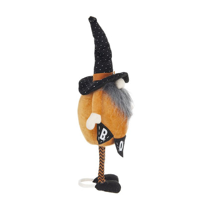 Standing Gnome With Gnome & Holding Banner, For Halloween Decor