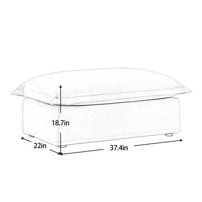 Luxurious Chenille Ottoman