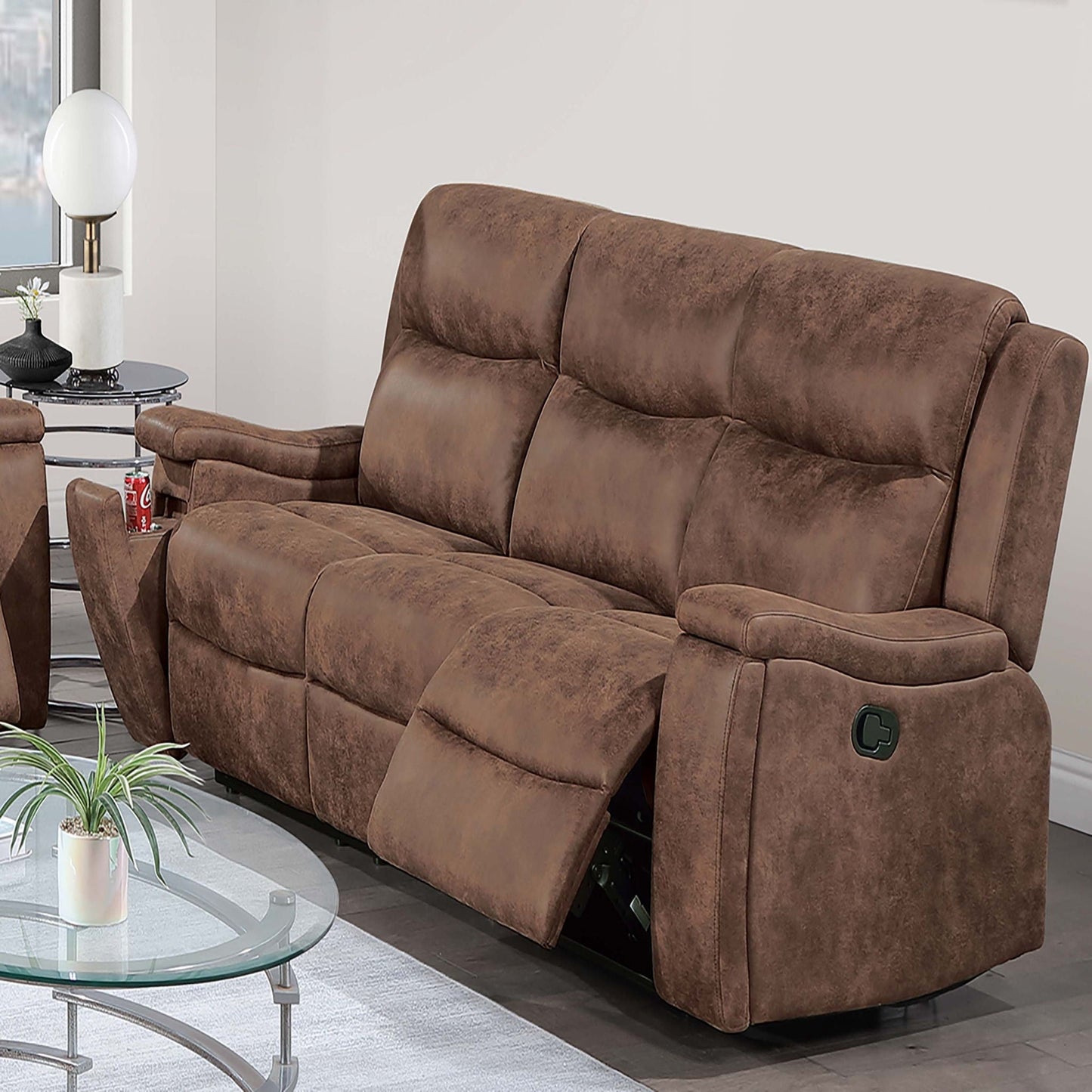 Modern Manual Motion Living Room Set & Hidden Cup Holders