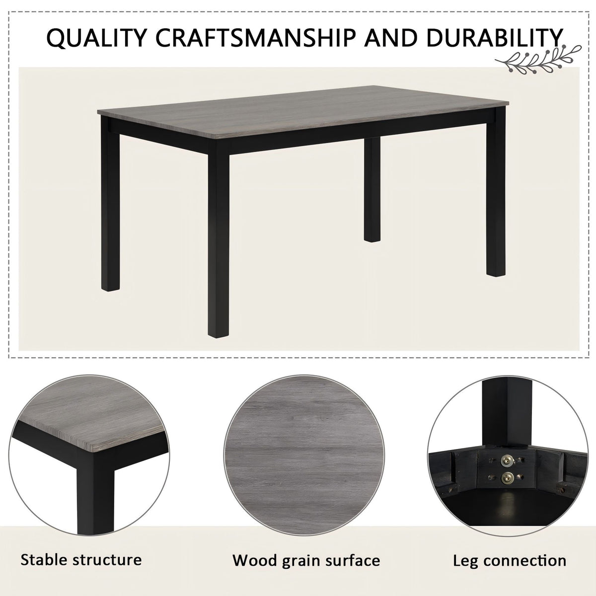 Modern Dining Table Set With Upholstered Chairs For Dining Room