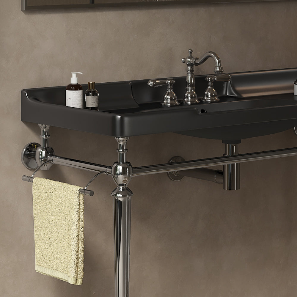 VICI 48" Bathroom Ceramic Basin with 3 Pre-Drilled Holes