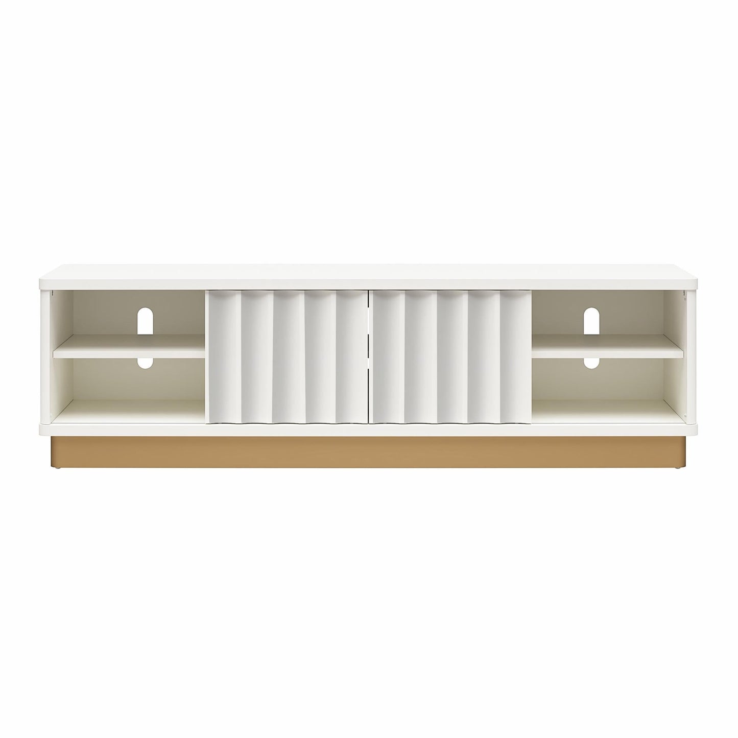 Rene - Scalloped TV Stand For TVs Up To 65" - White