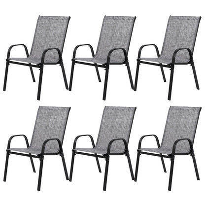 6 Piece Patio Chairs With Breathable Textilene Fabric