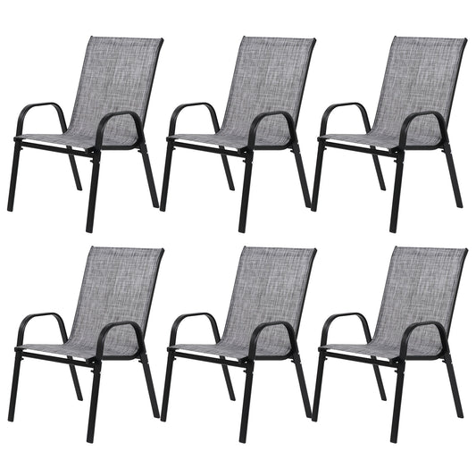6 Piece Patio Chairs With Breathable Textilene Fabric