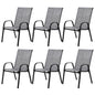 6 Piece Patio Chairs With Breathable Textilene Fabric