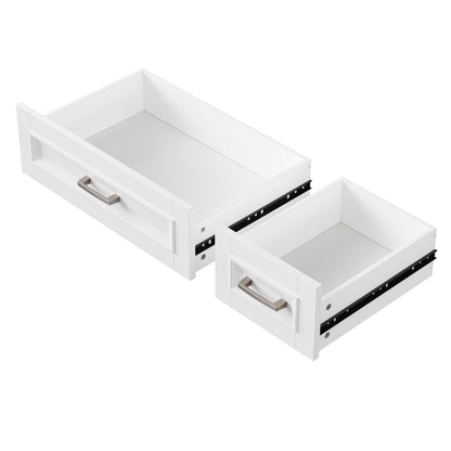 K&K 54-Inch Large Kitchen Island with Rubber Wood Drop Leaf