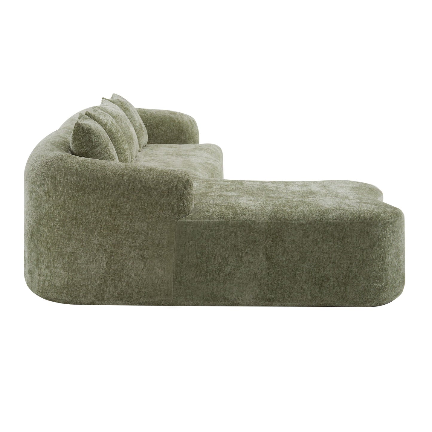 Modular L-Shape Sectional Sofa With Curved Chaise