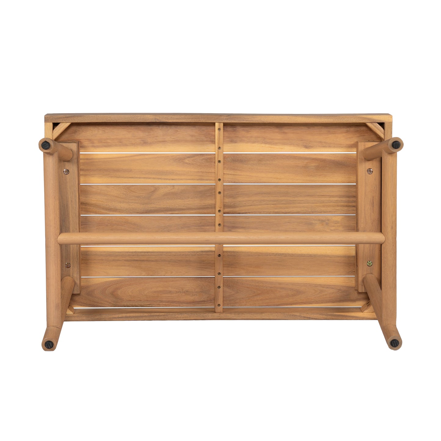 Patio Acacia Wood Chat Set, Club Chair + Coffee Table with Water-resistant Cushion