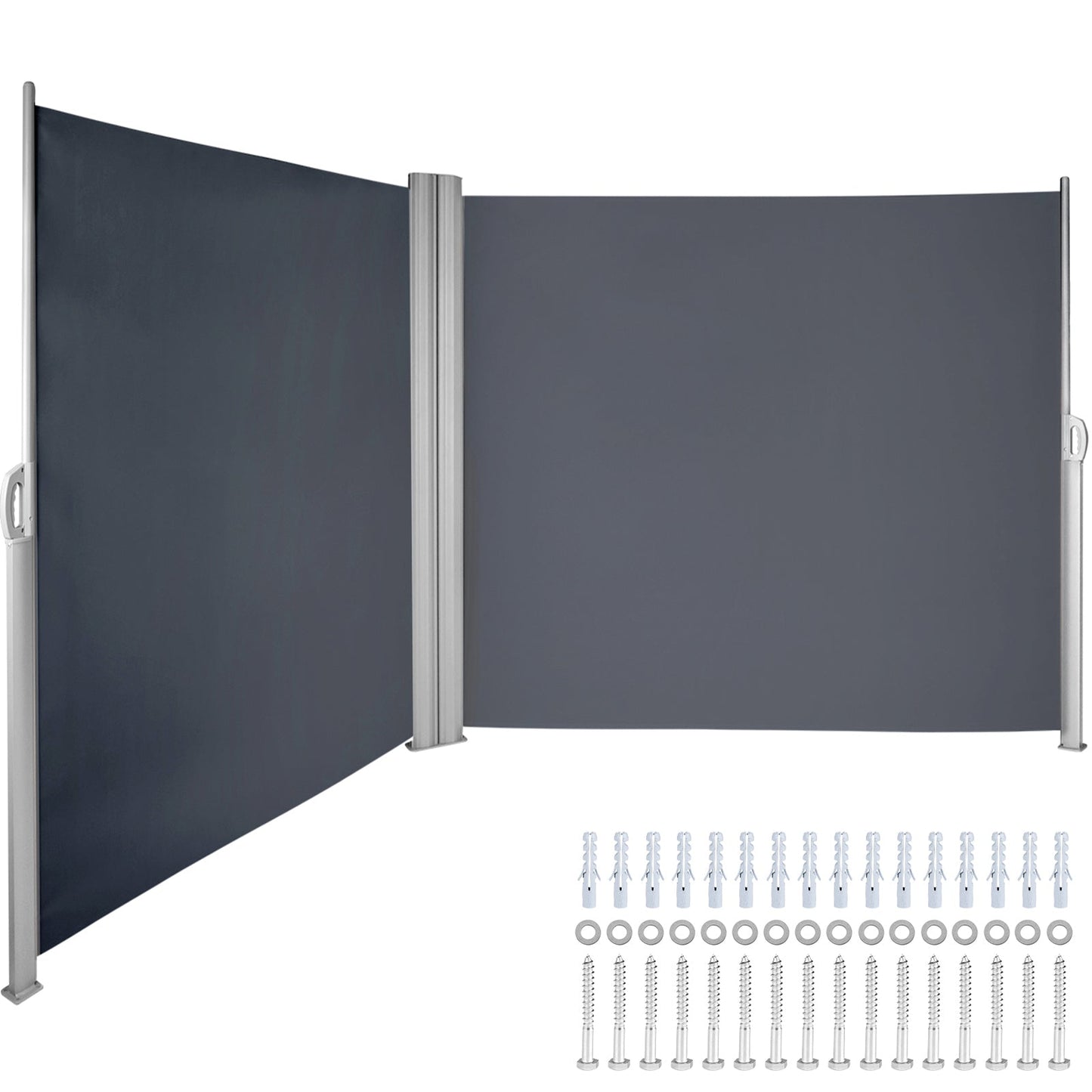 Retractable Side Awning 71" x 236" Full Aluminum Rust-Proof Patio Screen