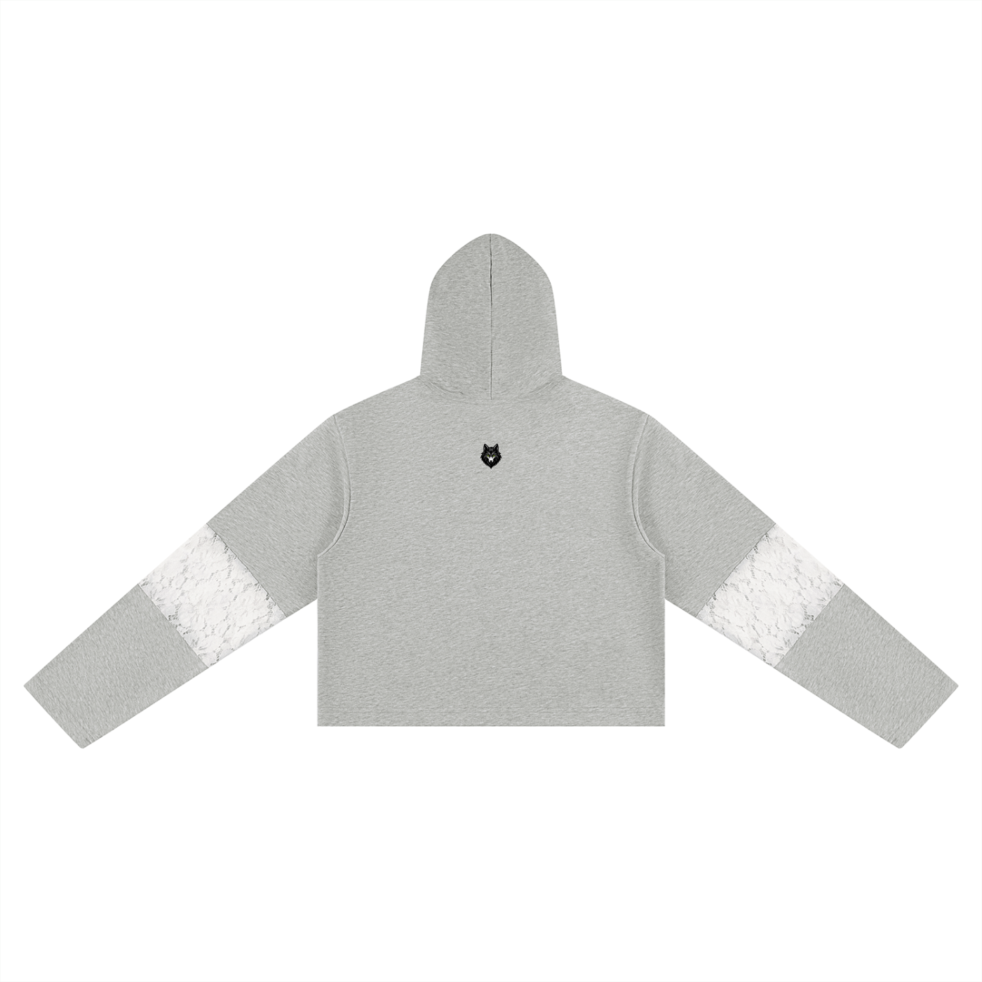 Loki & Ivy Women’s Cropped Lace-Panel Hoodie