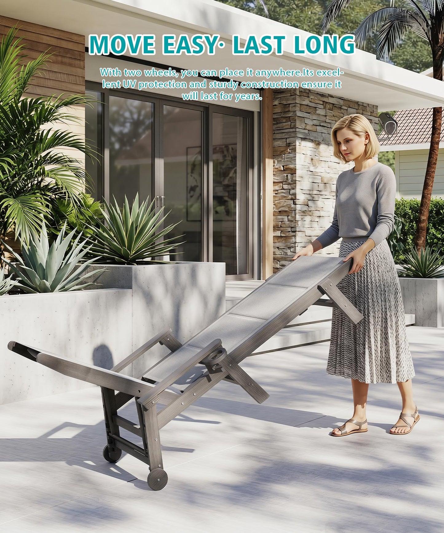 Outdoor Pool Lounge Chairs Set of 2