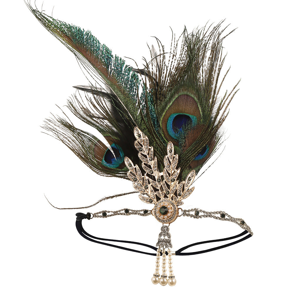 Masquerade Feather Headpiece Cross-Border Vintage Hair Band In European And American Style