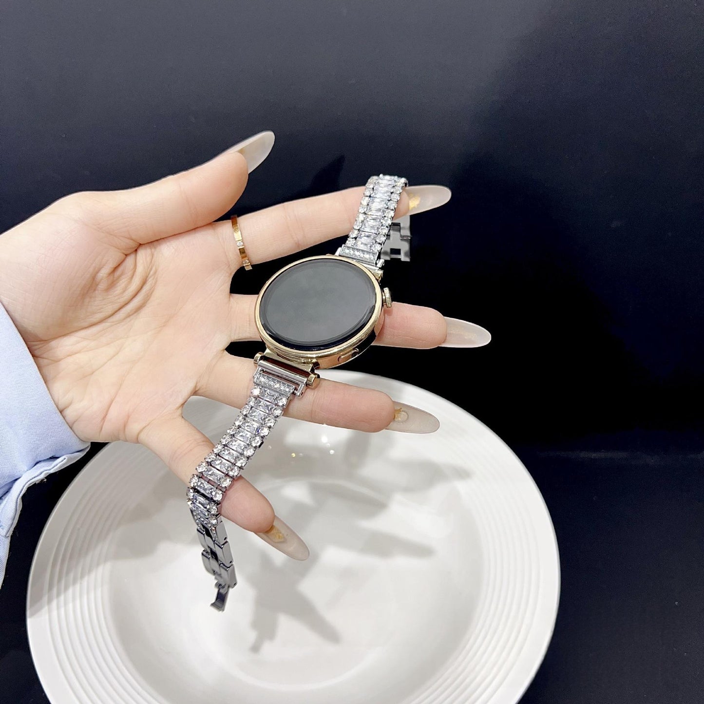 Shiny Zircon Metal Watch Band For Apple Watch Series 10 11 Ultra - Women's Fashionable Strap Accessory