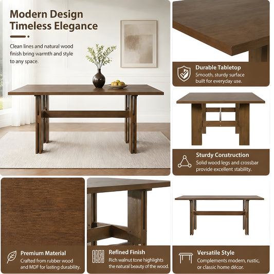Modern Wooden Dining Table for 4 to 6 People