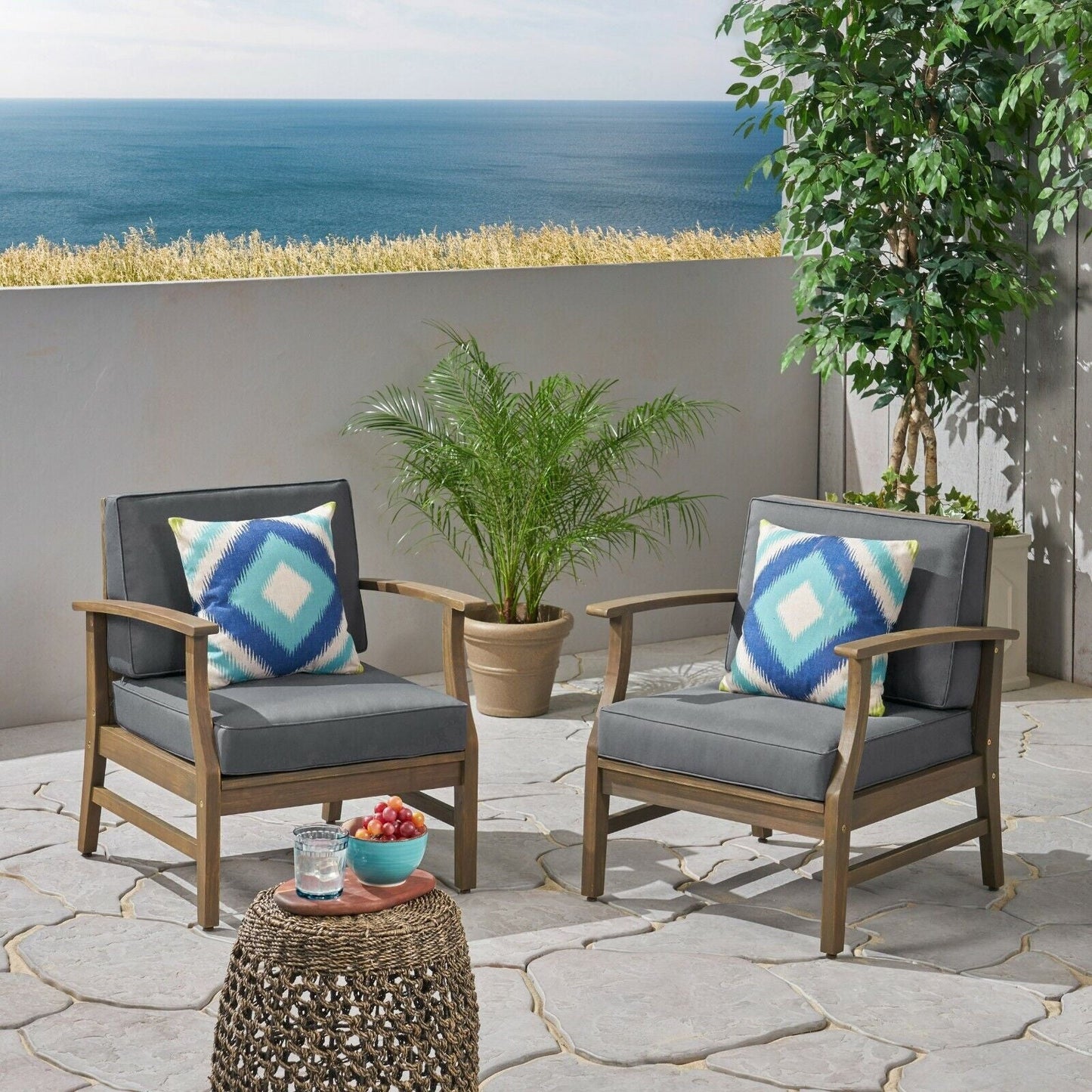 Perla Contemporary Club Chair with Water Resistant Cushion