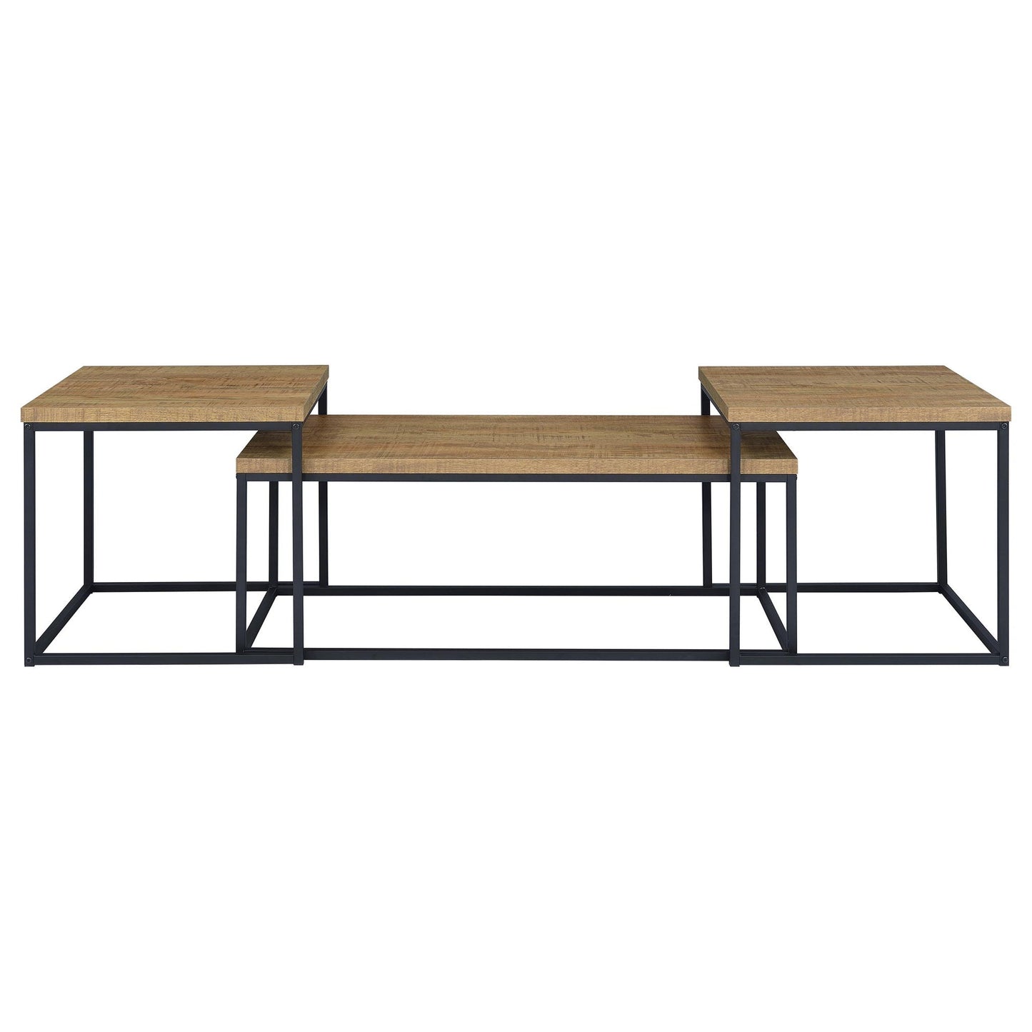 Straden 3-piece Engineered Wood Coffee Table Set Mango and Black