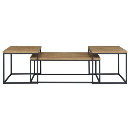Straden 3-piece Engineered Wood Coffee Table Set Mango and Black
