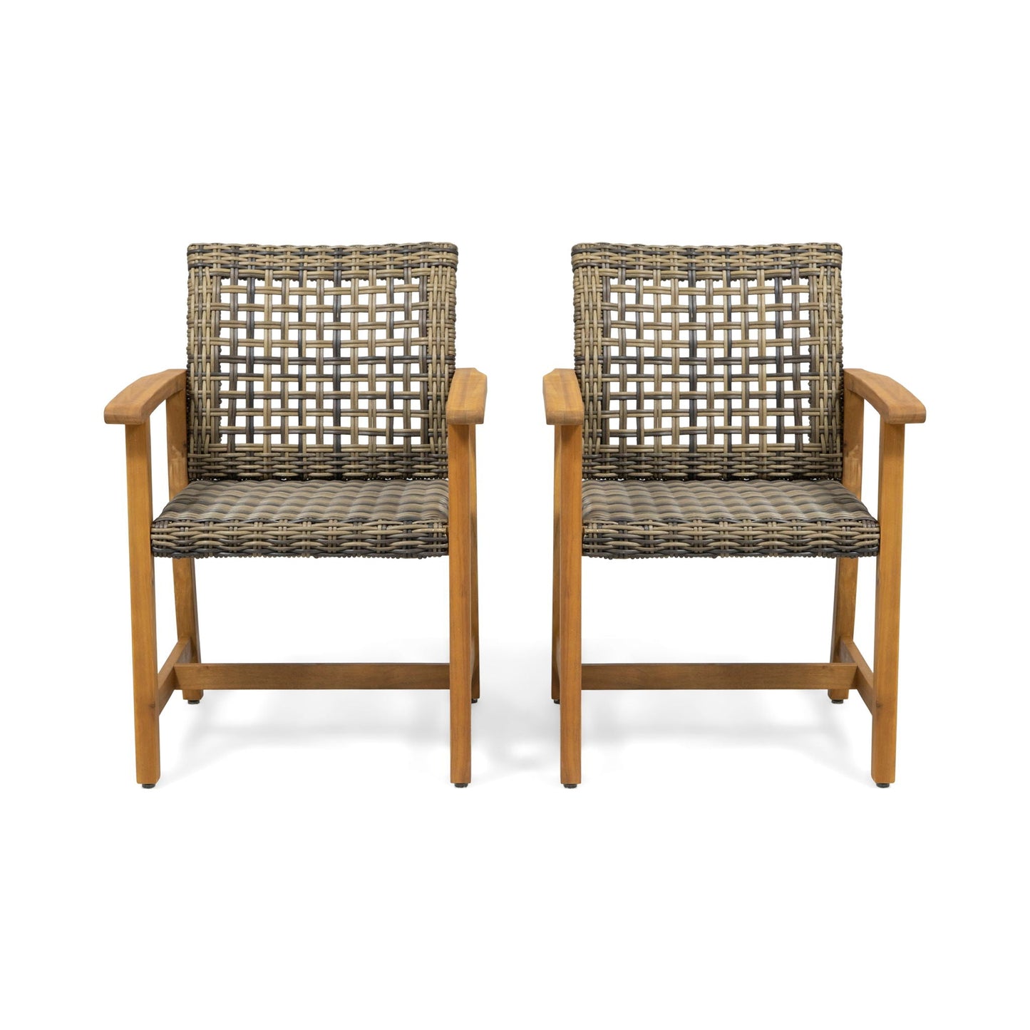 Outdoor Dining Chair Acacia Wood Frame (Set of 2)