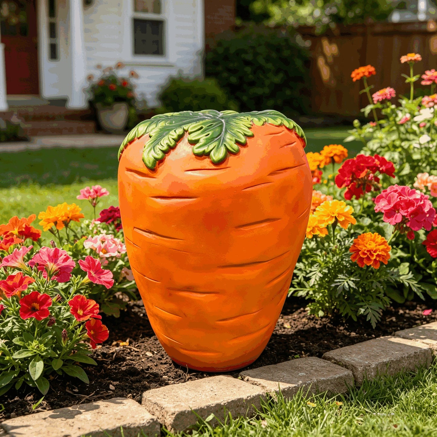 16" Oversized Carrot-Shaped Resin Stool
