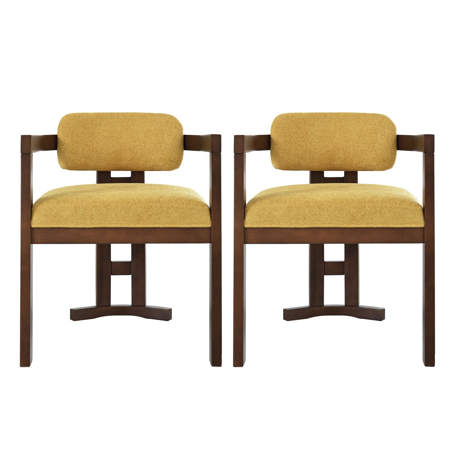 Stylish Indoor Upholstered Wood Dining Chair Set of 2